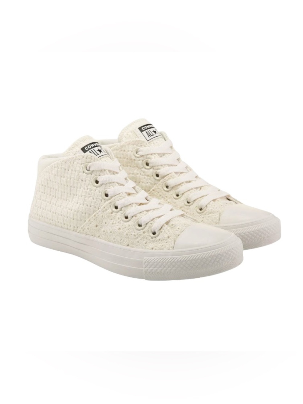 Converse CTAS Madison Mid Crochet Knit Lace Egret/Vintage White Women - Picture 4 of 8